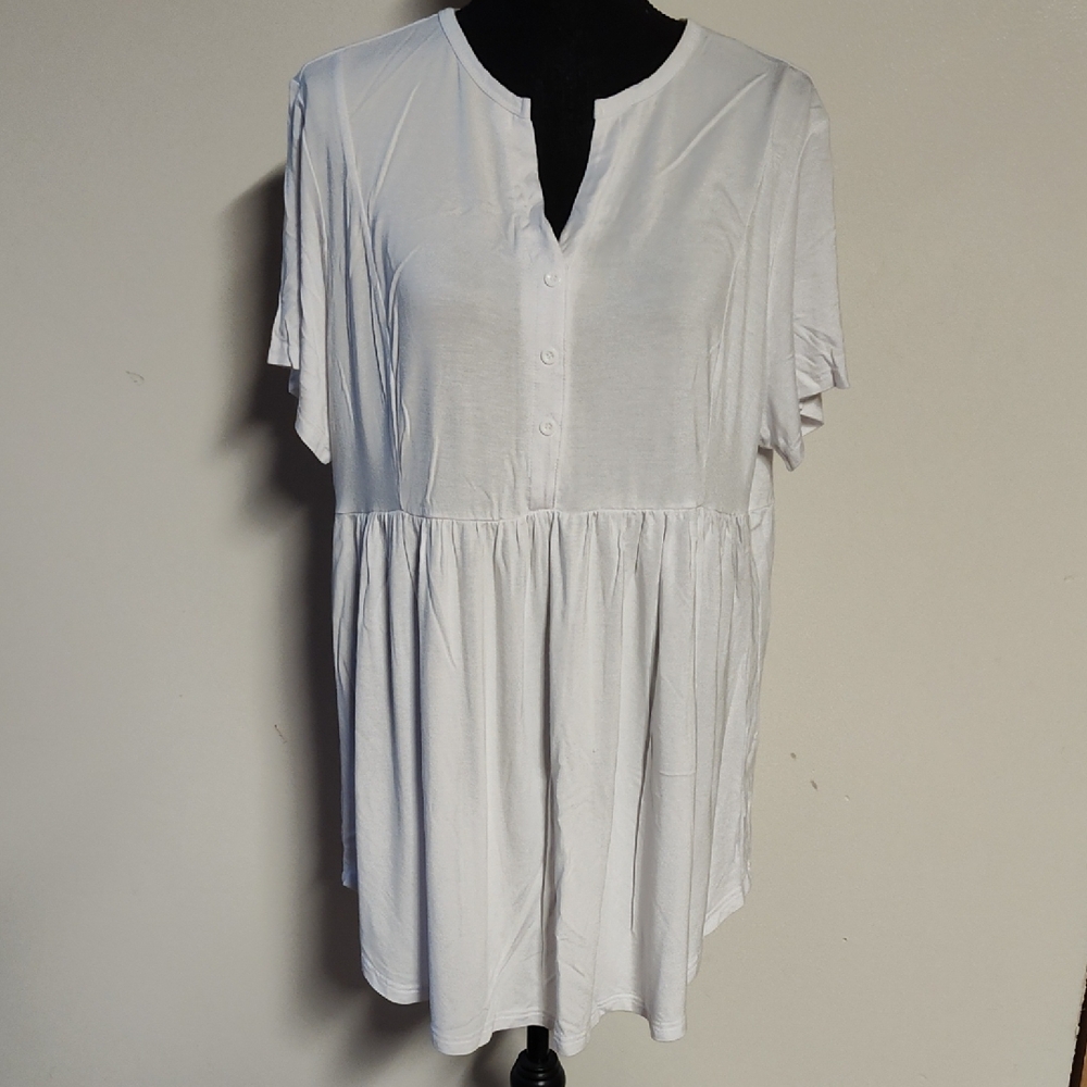 White Women's Button-Front Top